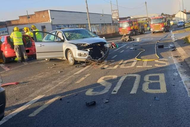 The scene of the crash on  February 4 last year. Photo Shirebrook Police SNT.