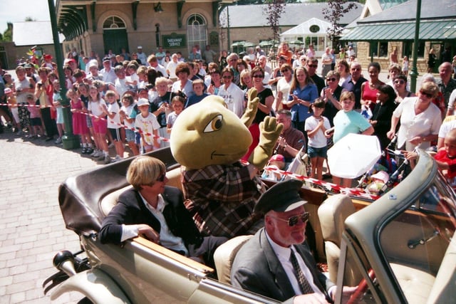 Comedian Victoria Wood and Mr Toad opened the new Wind in the Willows attraction at Rowsley in 1999