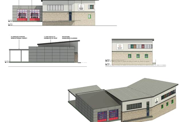Architects' plans for the new building.