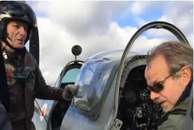 Flying enthusiast Graham Oliver, right, has restored a Spitfire brought down in the Second World War at Biggin Hill.