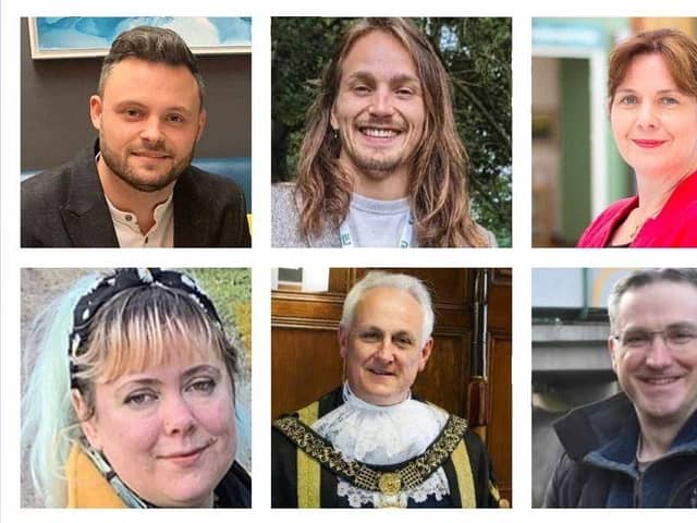 The final six candidates for the East Midlands mayoral role are (clockwise from top left): Ben Bradley, Frank Adlington-Stringer, Claire Ward, Matt Relf, Alan Graves and Helen Tamblyn-Saville. Photo: Other