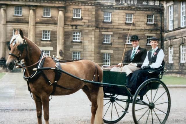 Melvyn Cooling with his late wife Cath in a carriage pulled by Dancer at a horse show at Wentworth Woodhouse, Yorkshire. Picture submitted by Melvyn Cooling