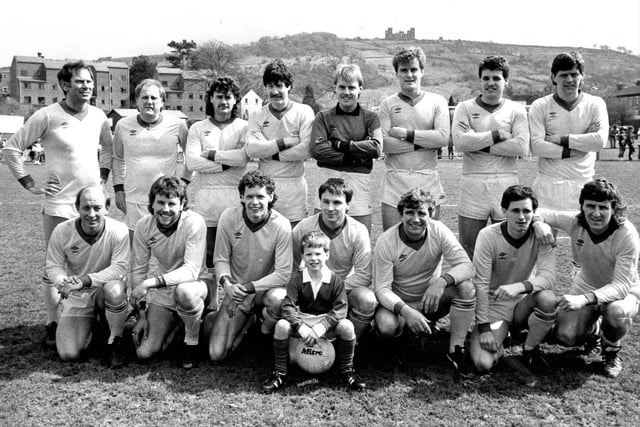 Matlock Town FC with guests for a charity match, 1986.
