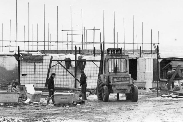 Britannia Park under construction in 1985 which later became The American Adventure.