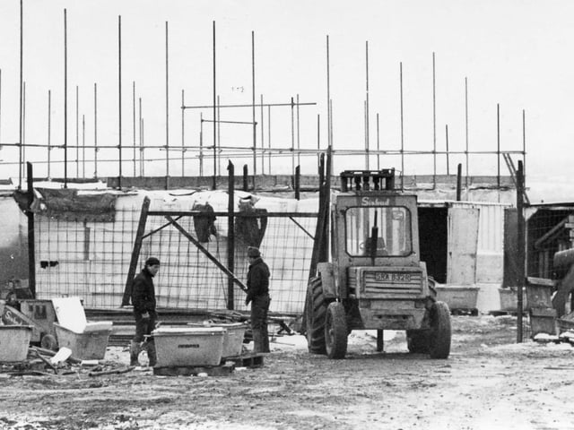 Britannia Park under construction in 1985 which later became The American Adventure.