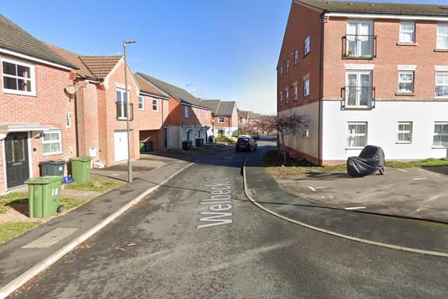 Michael Singlewood, 42, was filmed striking the vehicle on Somercotes’ Welbeck Close