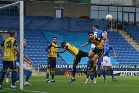 Chesterfield in action against Guiseley at the Technique Stadium.