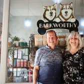 Tony and Carole Foster of the Barkworthy Dog Emporium, Theatre Yard, Chesterfield