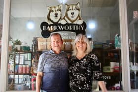 Tony and Carole Foster of the Barkworthy Dog Emporium, Theatre Yard, Chesterfield