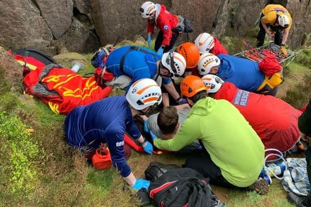 The Edale Mountain rescue team were called to assist a climber near the Millstone Edge area on May 1.