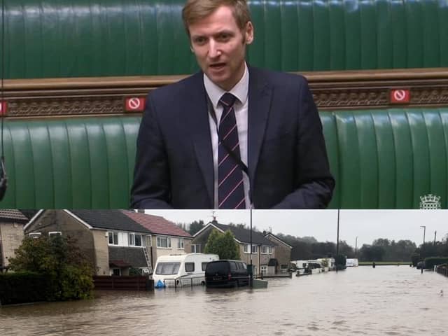 North East Derbyshire MP, Lee Rowley, visits residents of flooded homes on Windermere road.