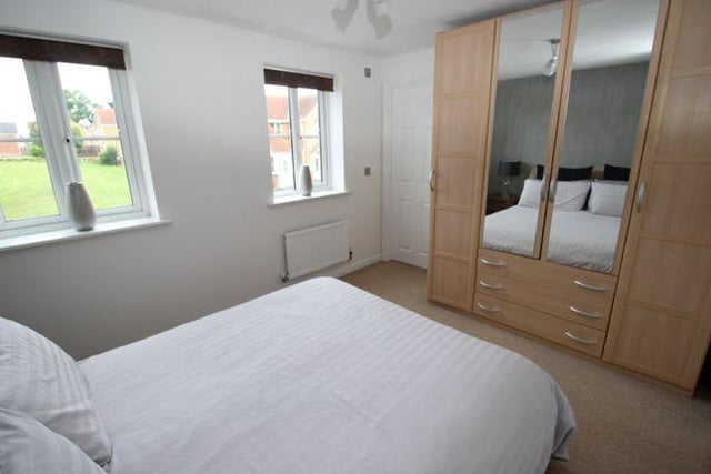 One of the three bedrooms at the Halesworth Drive property, overlooking the back garden.