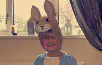 Casey Whitmore writes: "Freya age 4 - Peter Rabbit."