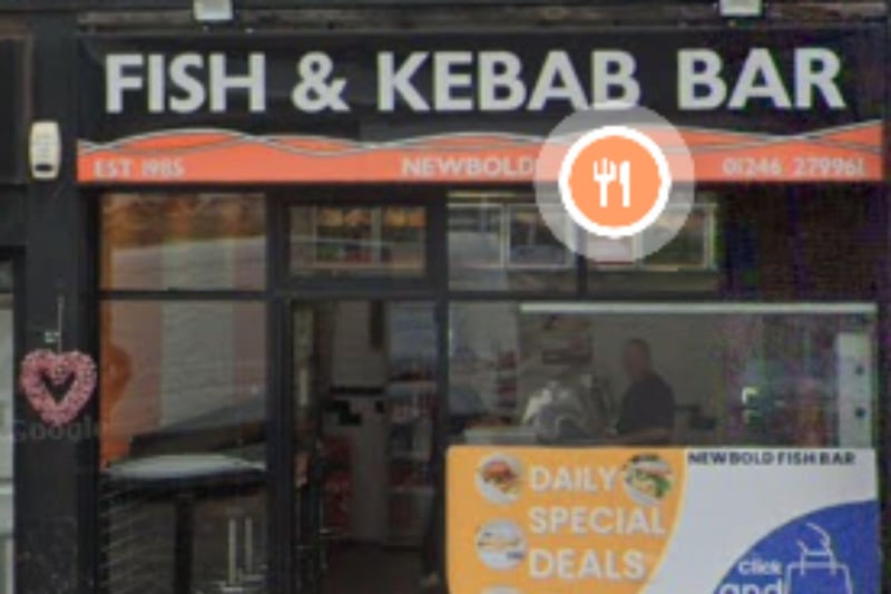 Newbold Fish Bar at Littlemoor Centre in Chesterfield was handed a five-out-of-five rating after an inspection on February 13.
