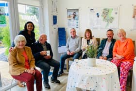 Residents and Sales Advisor Jas Khaira, at the coffee morning held at Jones Homes’ Cavendish Park