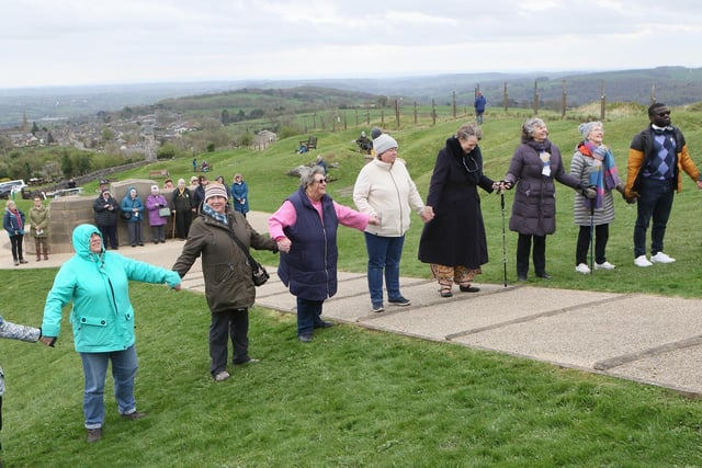 A ring of prayer was formed around Crich Stand whilst the Archbishop of Canterbury led prayers