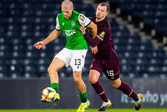 He could be rested after picking up a head knock against Hibs, especially with Andy Irving back from an injury but will likely feature after a combative afternoon at Hampden Park.