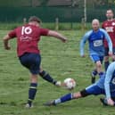 Action from Clay Cross v Shinnon. Photos by Martin Roberts.
