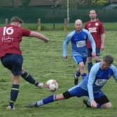 Action from Clay Cross v Shinnon. Photos by Martin Roberts.