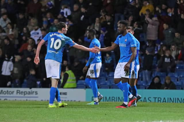 Akwasi Asante scored Chesterfield's third goal against Notts County from the penalty spot.