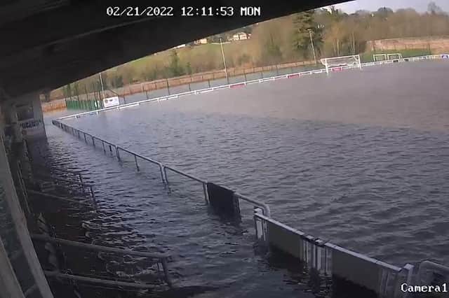 An image of Belper Town's Raygar Stadium taken from the club's CCTV on Monday afternoon.