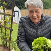 Rachel Woollett with her first harvest. Photo: Ideal Carehomes