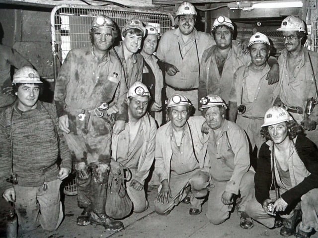 A sad day for workers at Pye Hill Colliery on the mine's last day in 1985.