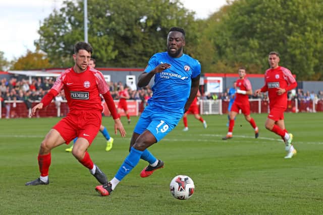 Akwasi Asante scored in Chesterfield's win against Anstey Nomads. Picture: Tina Jenner.