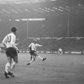 Bobby Charlton's second goal against Portugal which sent England into the World Cup final in 1966 (photo: Central Press/Hulton Archive/Getty Images).