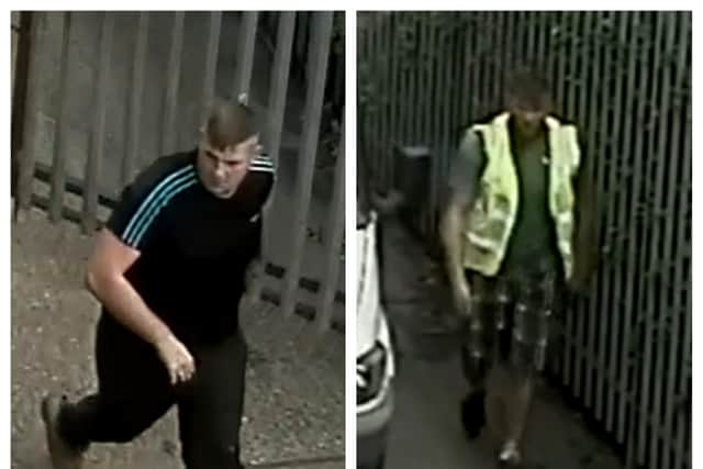 Derbyshire police have released images of men they wish to trace in connection with metal theft from a Long Eaton factory.