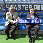 Spireites co vice-chairmen Martin Thacker and Dave Simmonds either side of chairman Mike Goodwin.