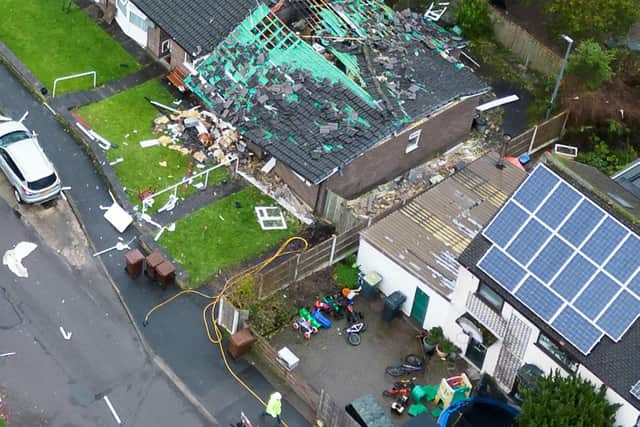 The explosion caused extensive damage to the bungalow