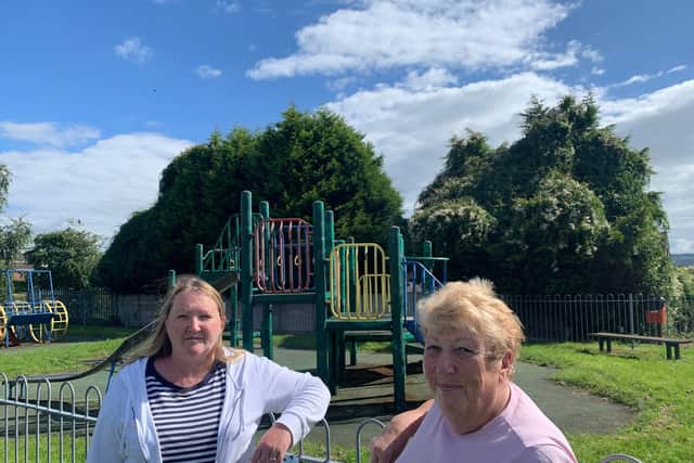 Councillors Katherine Hollingworth and Maureen Davenport at Badger Recreation Park.