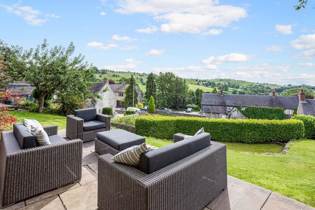 Views of countryside beyond Brassington can be enjoyed from the upper patio.