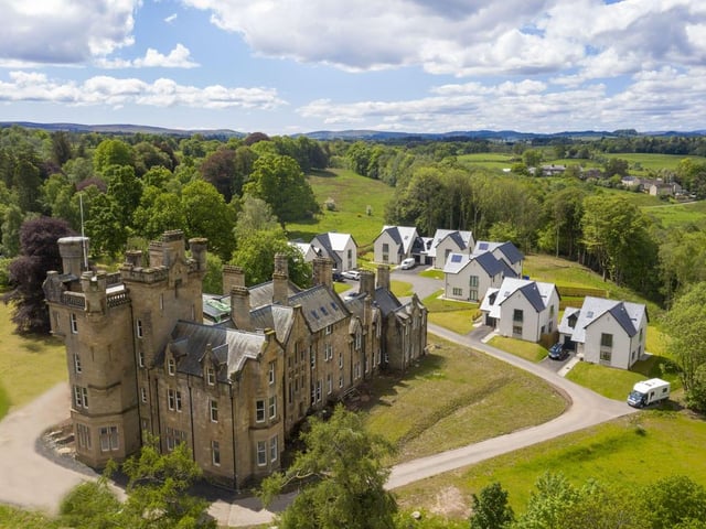 The residential development of Dalnair Estate also comprises eight more properties in the castle courtyard, now sold out, and a further ten plots for sale set within the existing landscape.