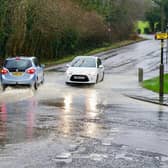 Flood water on Dunston Road, at Sheepbridge, Chesterfield