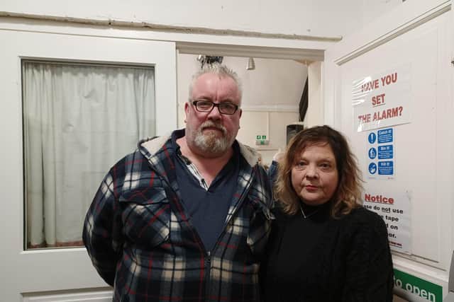 Richard and Tracy Cartledge, owners of the Cliff Inn pub on Leashaw.