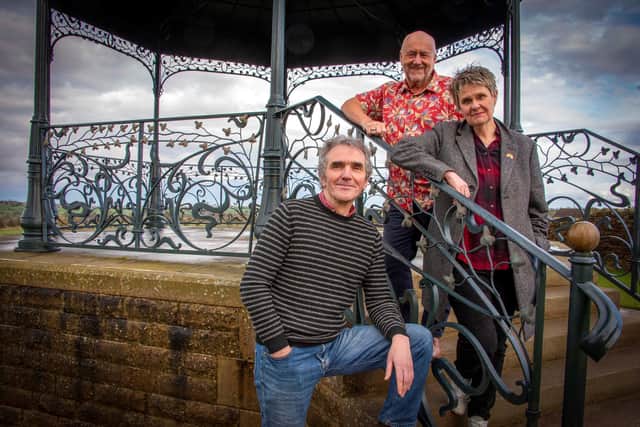Jez Lowe, Bob Fox and Julie Matthews will be performing at St Peter's Church, Belper, on May 11, 2023 (photo: Bryan Ledgard)