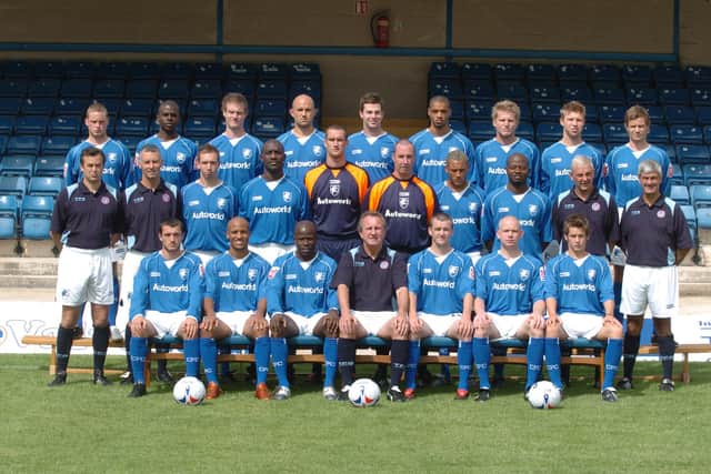 Spireites squad photo in 2005: Anthony Jubb is pictured on the front row (first from the right). L-R back row are:  Michael Fox, Reuben Hazell, Alan O'Hare, Steve Blatherwick, Aaron Downes, Caleb Folan, Gareth Davies, Samuel Lancaster, and Shane Nicholson. Middle row: Lee Richardson, Jamie Hewitt, Mark Allott, Wayne Allison, Barry Roache, Carl Muggleton, Adam Smith, Tcham N'Toya, Dave Thompson, and Dave Bentley. Front row: Mark Debolla, Alex Bailey, Paul Hall, Roy McFarland (manager), Colin Larkin, Derek Niven, and Anthony Jubb.