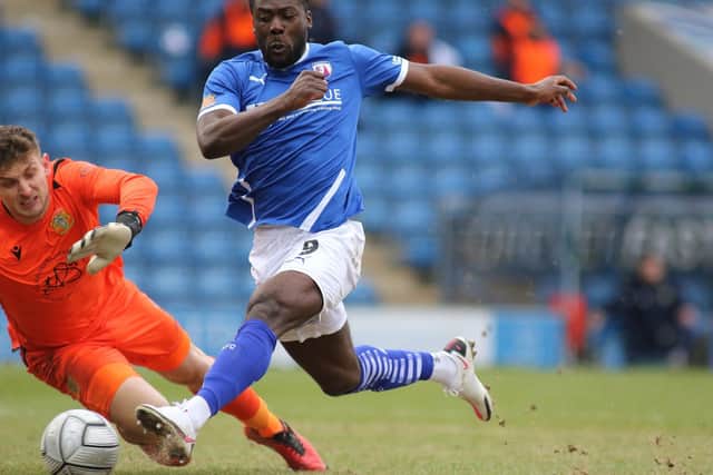 Asante scored his 10th goal in 14 league games to put the Spireites ahead.