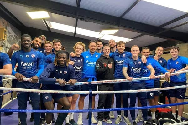Spireites squad at Spire Boxing Academy: Pictures: Robbie Sivyer.