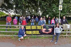 Protests about the removal removal of trees for a development in Glapwell.