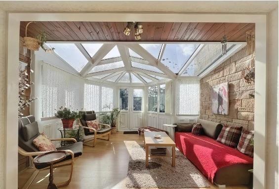 Enjoy views of the great outdoors, whatever the climate, from this eye-catching conservatory. When the weather is good, fling open the doors and step out onto the rear patio and garden.