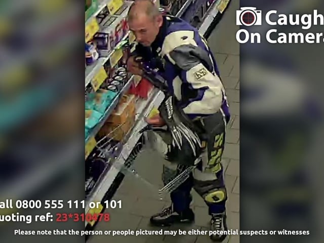 Officers believe this man may be able to help their enquiries into an alleged shoplifting offence at the Home Bargains store at Brookfield, Glossop. The incident is reported to have taken place on May 13, and the crime reference number is 23000310478.
