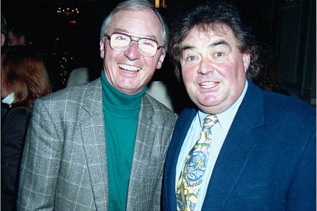 Comedian Eddie Large (right) with comedy partner Syd Little. (Photo: Getty).