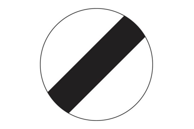 A. National speed limit applies
B. Do not enter
C. No speed restrictions
D. No waiting