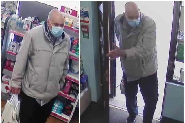 Officers investigating an incident where a pharmacist was racially abused in Holme Hall have released these images of a man they would like to speak to
