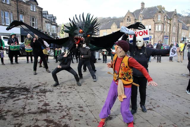 Pictured Are Campaigners, Including Extinction Rebellion, Taking Part In A Demonstration In Matlock, In March, Last Year As Part Of A National Day Of Divestment Against Council Pension Funds Being Invested In Fossil Fuels