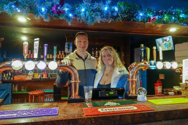 Daniel and Sophie Orton, landlord and landlady, are looking forward to spending Christmas with their two children and regulars at The Bridge Inn, Hollis Lane, Chesterfield.