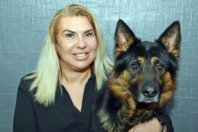 Caroline Tilley seen with dog Kaiser runs a dog boarding business called Doggie Home From Home from her home but has been struggling to keep the business going in lockdown.
